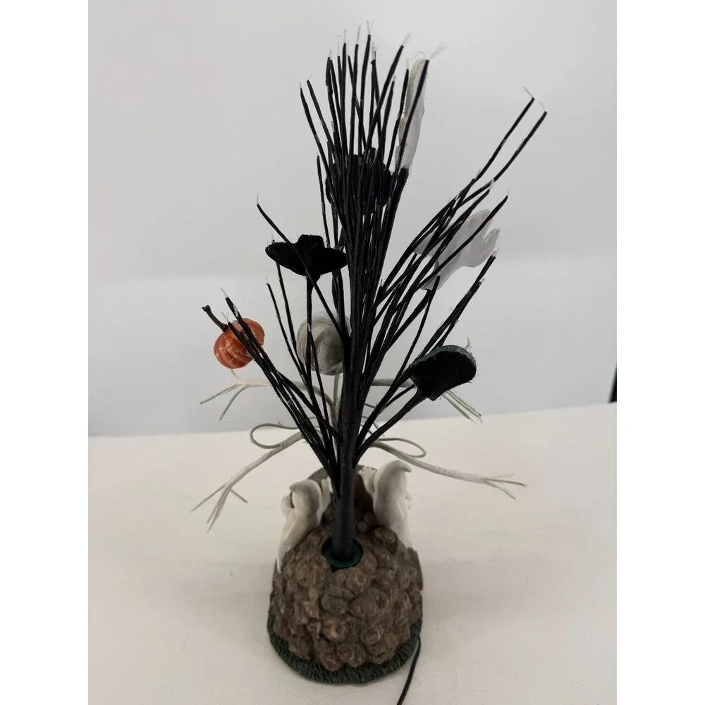 Vintage Halloween Fiber Optic Tombstone Tree Decor Ghosts Pumpkins RIP‎